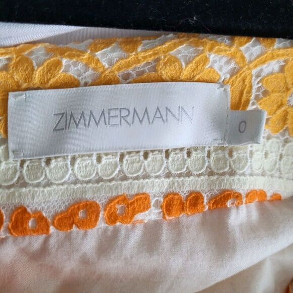 ZIMMERMANN JUDE TIERED LACE DRESS SZ Small Orange - Picture 8 of 16